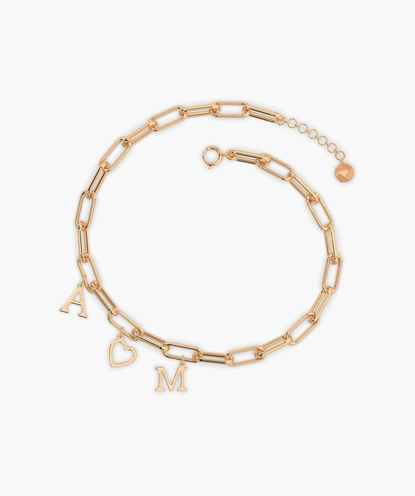 Personalized Charm 14K Gold Bracelet