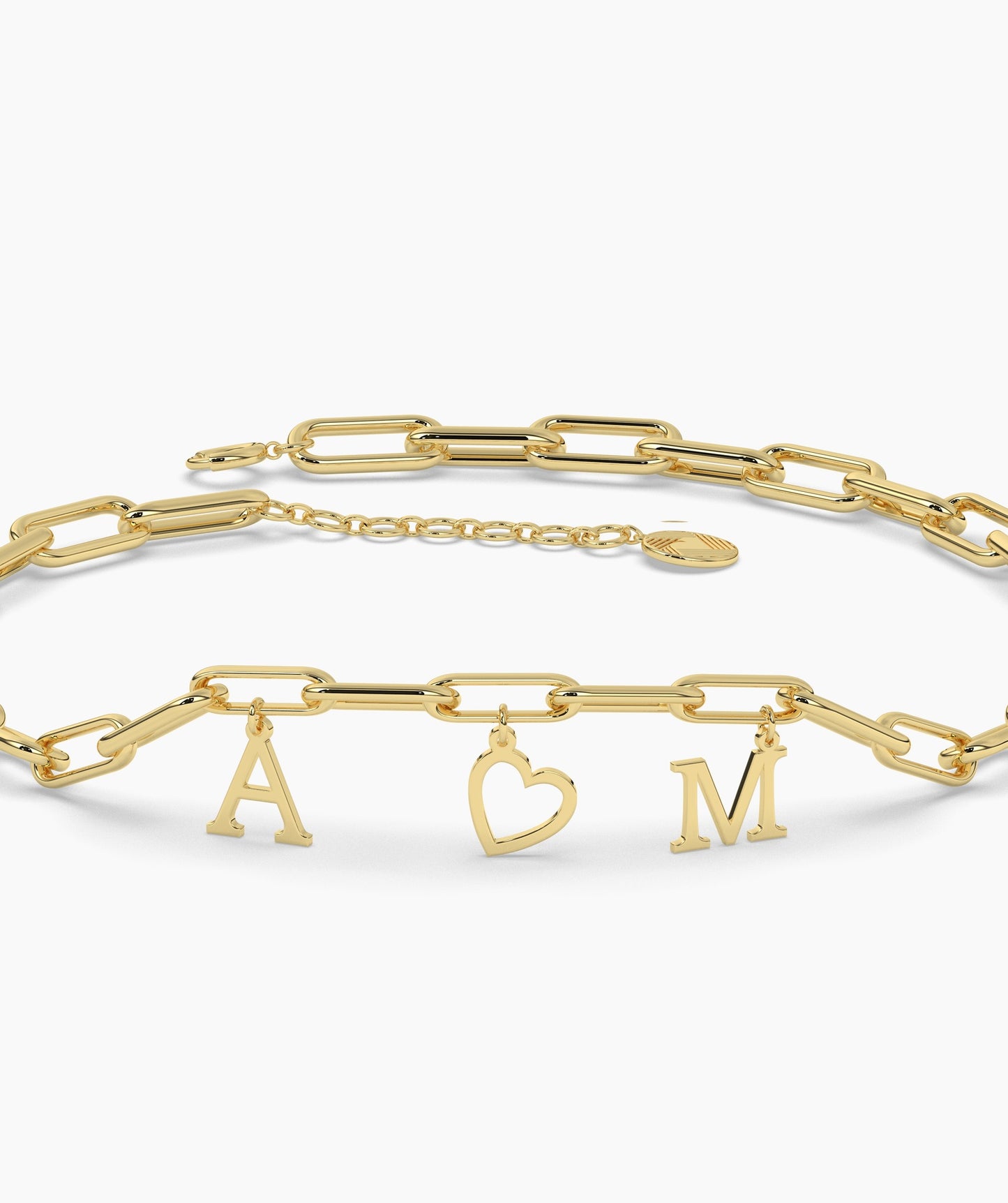 Personalized Charm 14K Gold Bracelet