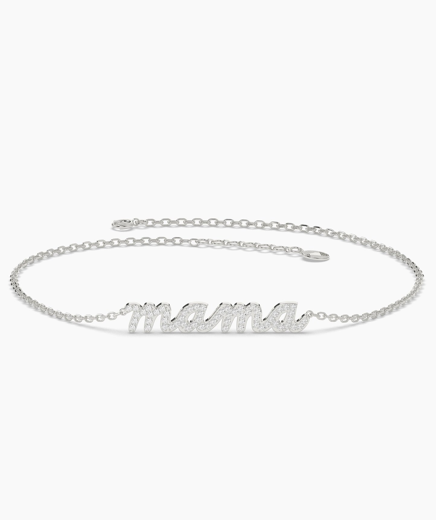 14K Gold 'Mama' Pave Bracelet