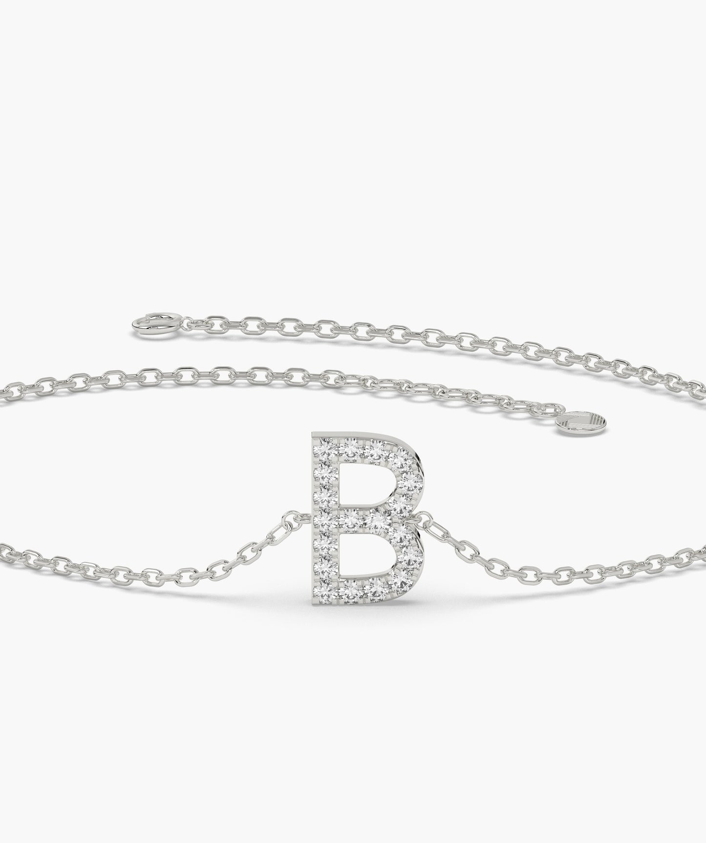 Custom Initial 'B' Diamond Bracelet