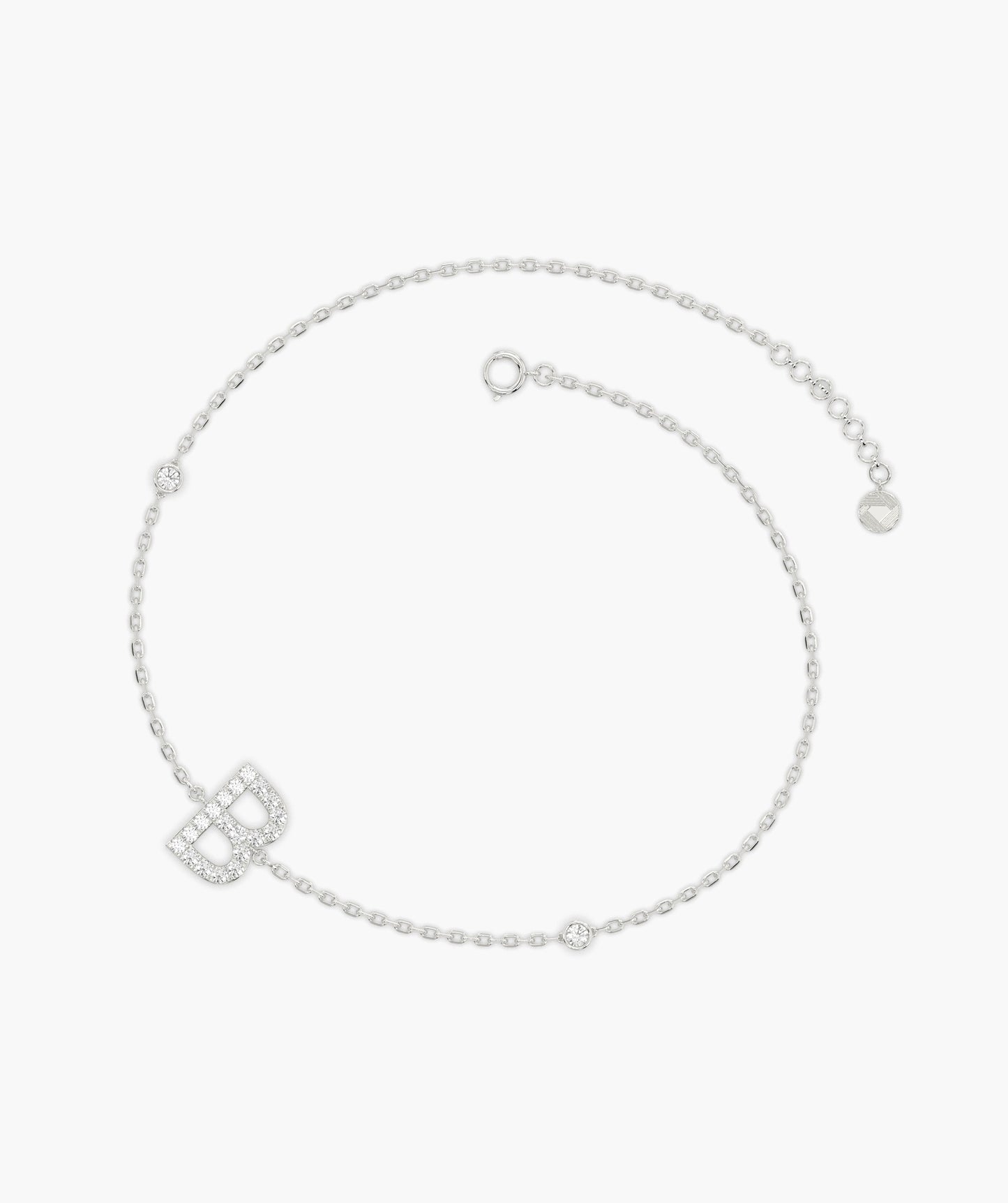 Custom Initial 'B' Diamond Bracelet