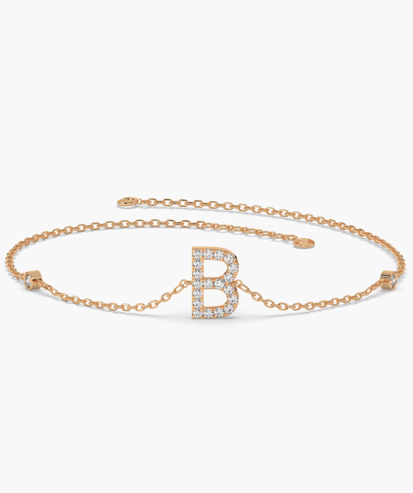 Custom Initial 'B' Diamond Bracelet