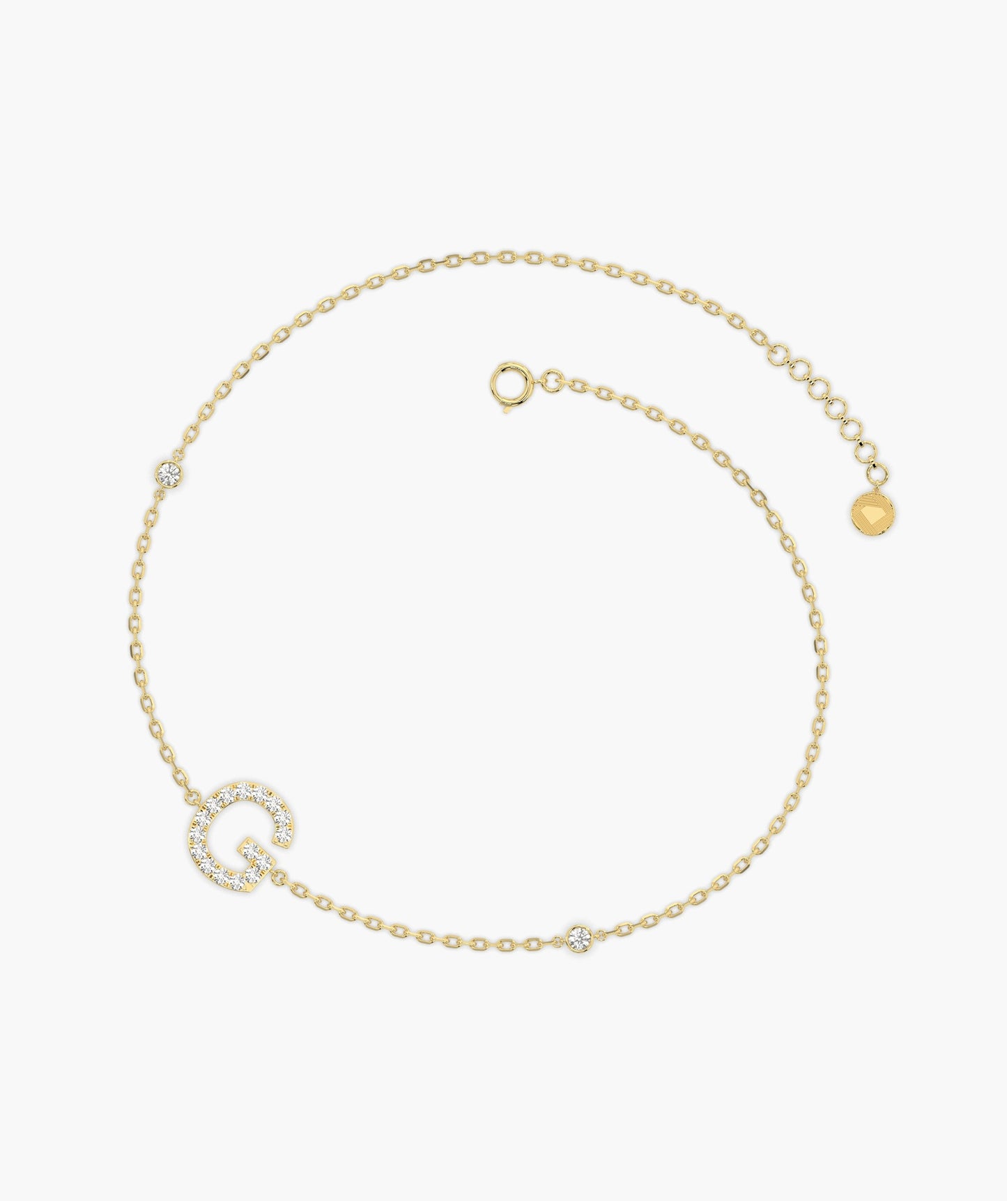 Adorned Initial G Gold Bracelet