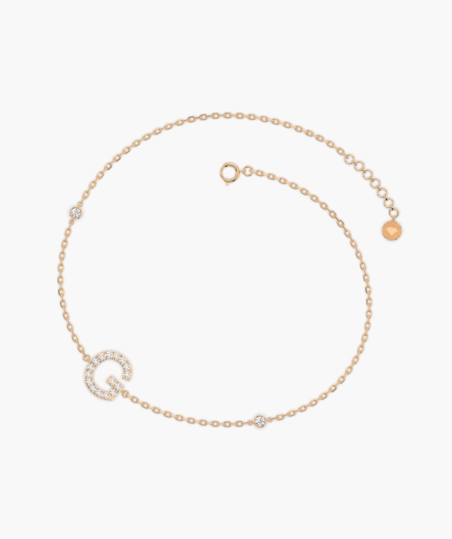 Adorned Initial G Gold Bracelet