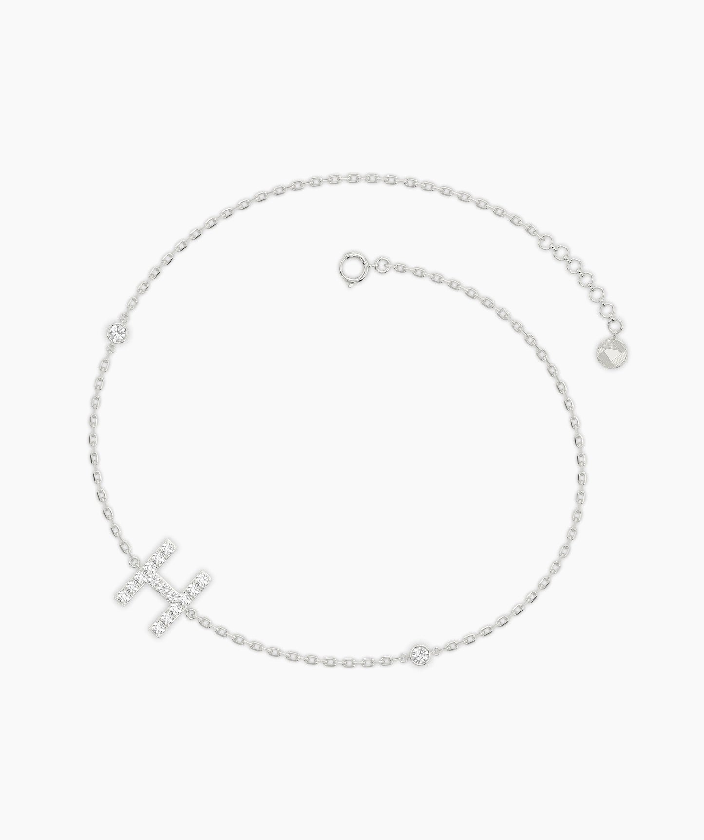 Fancy 'H' Diamond Charm Bracelet