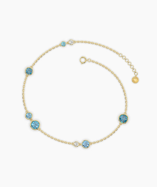 Bezel Gemstone Station Bracelet