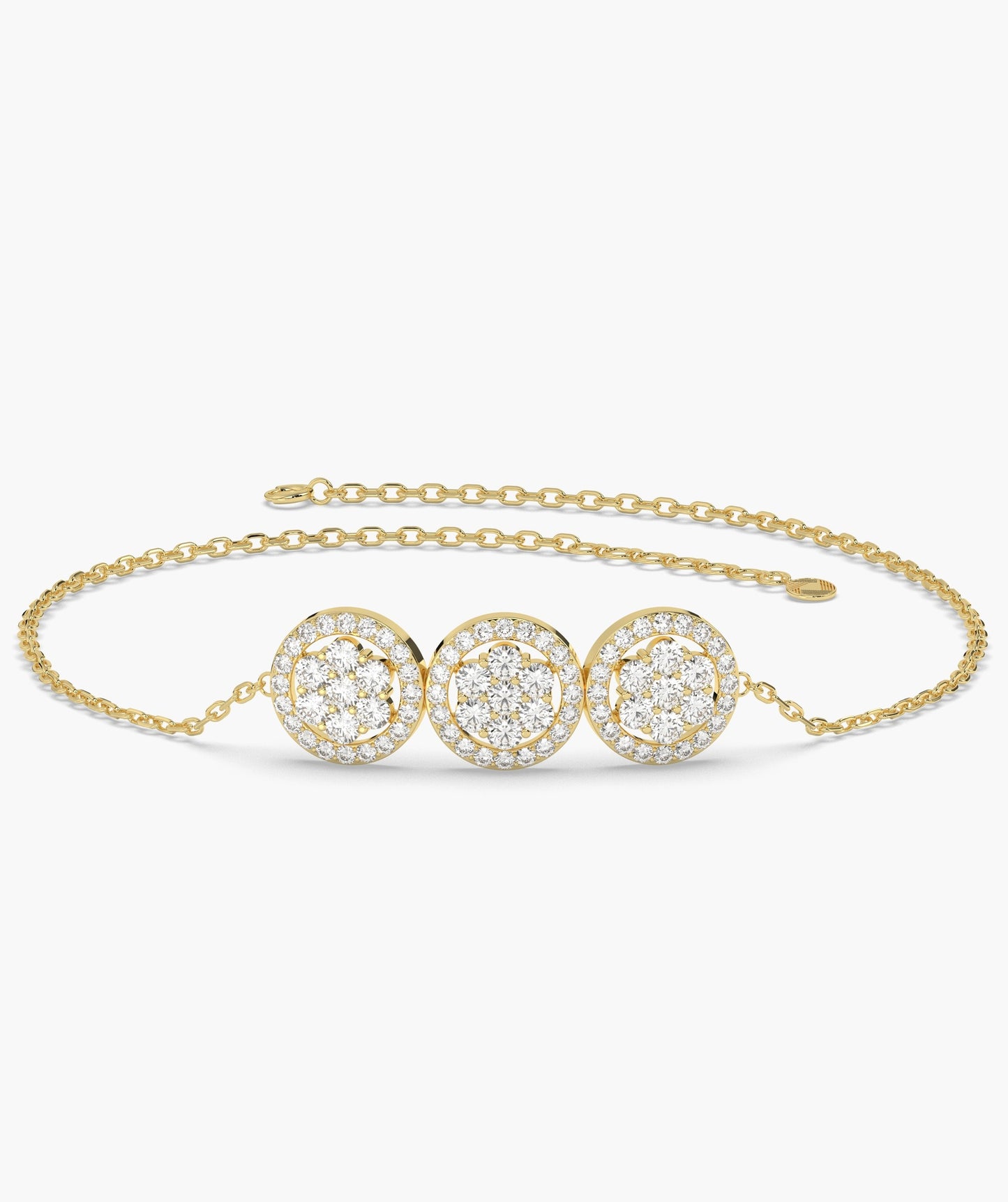 Triple Halo Diamond Elegance Bracelet