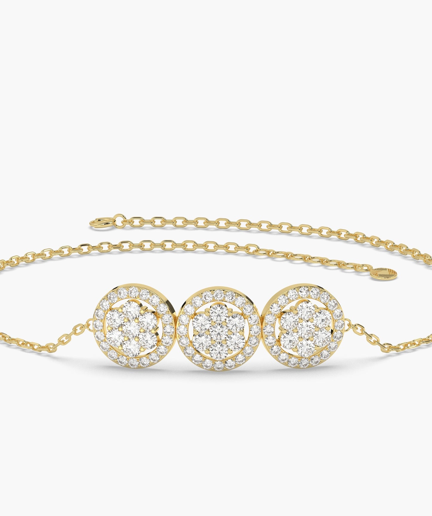 Triple Halo Diamond Elegance Bracelet