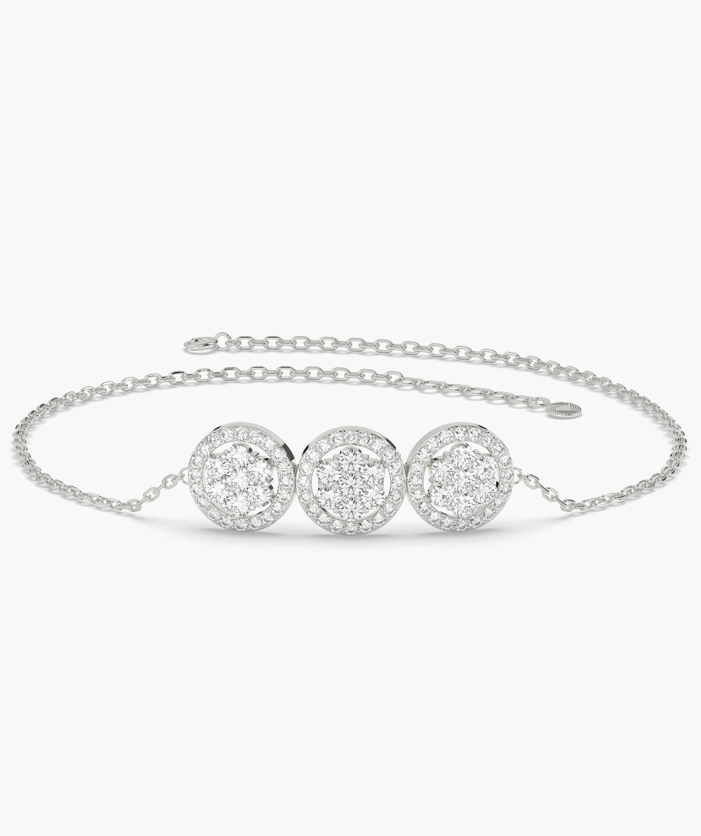 Triple Halo Diamond Elegance Bracelet