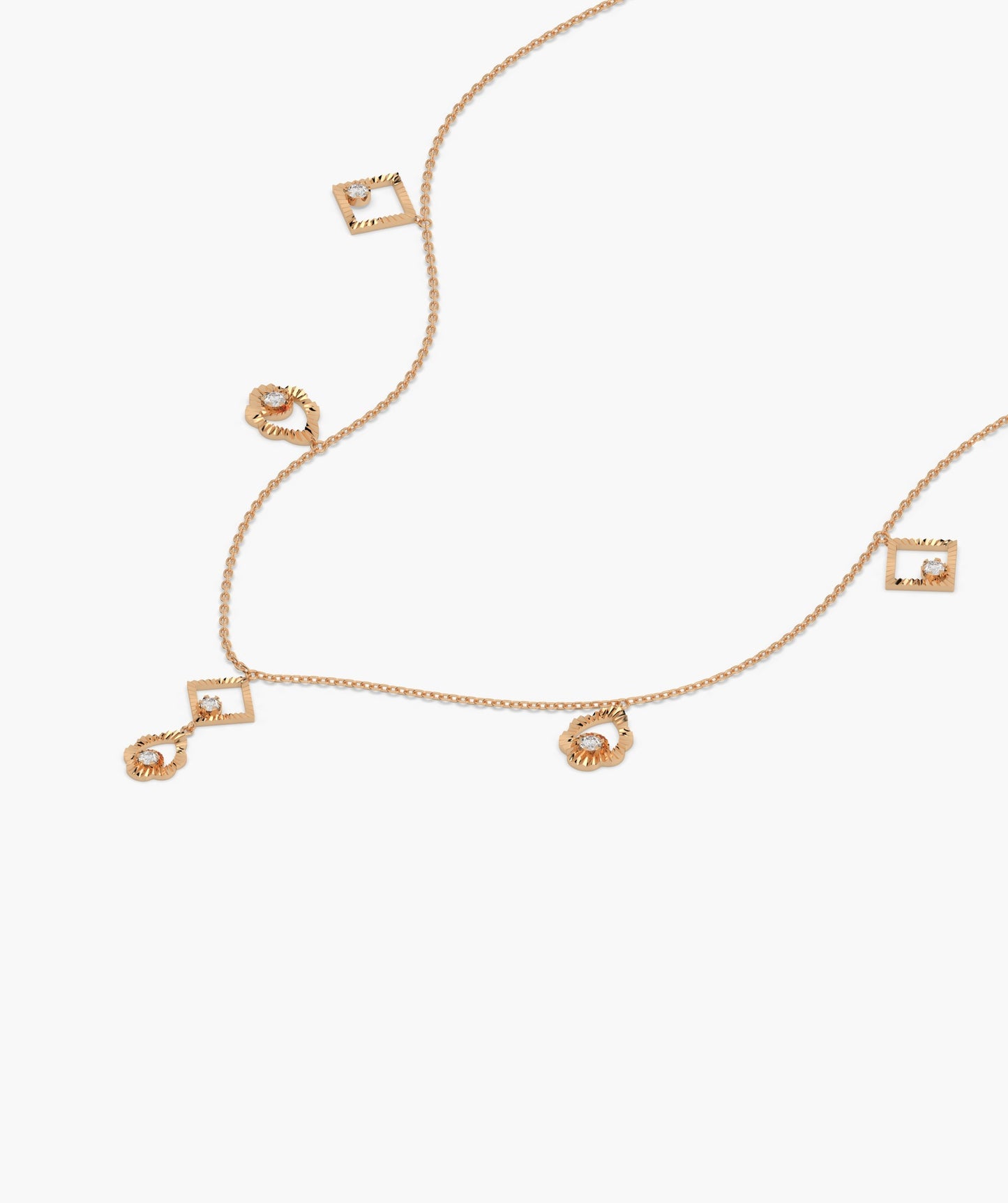 14K Gold Geometric Charm Necklace