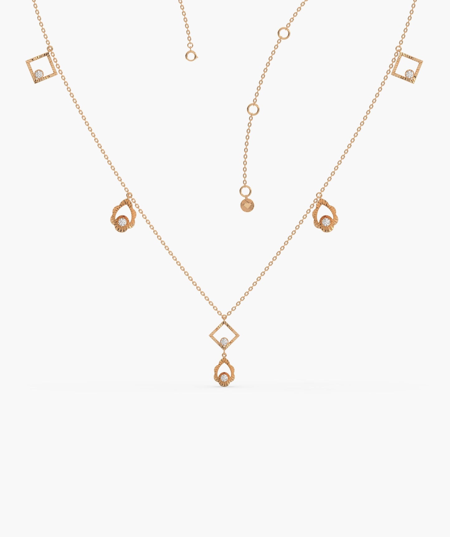 14K Gold Geometric Charm Necklace