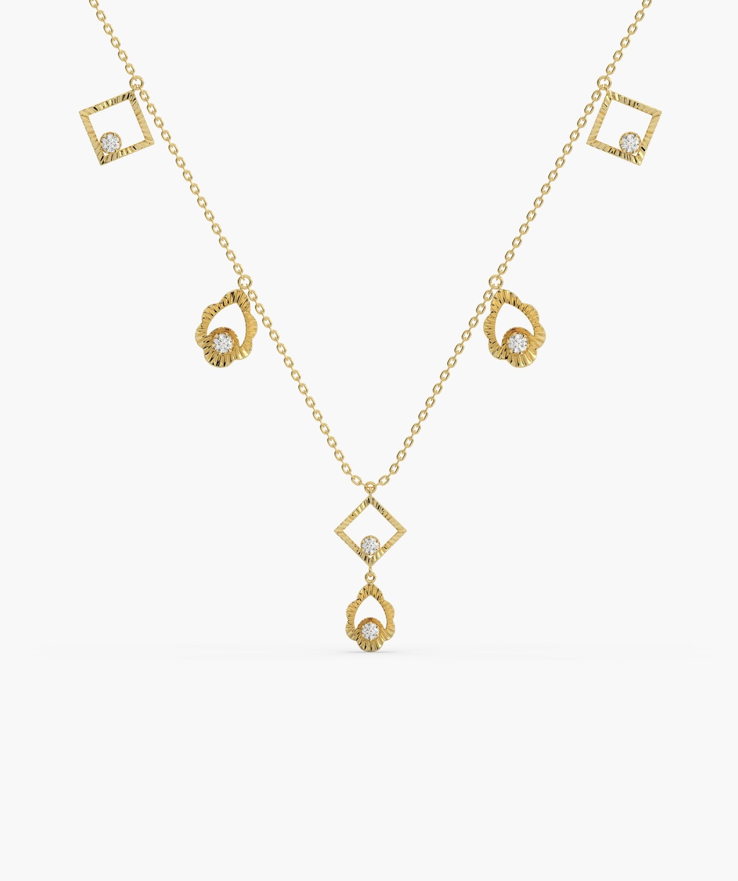 14K Gold Geometric Charm Necklace