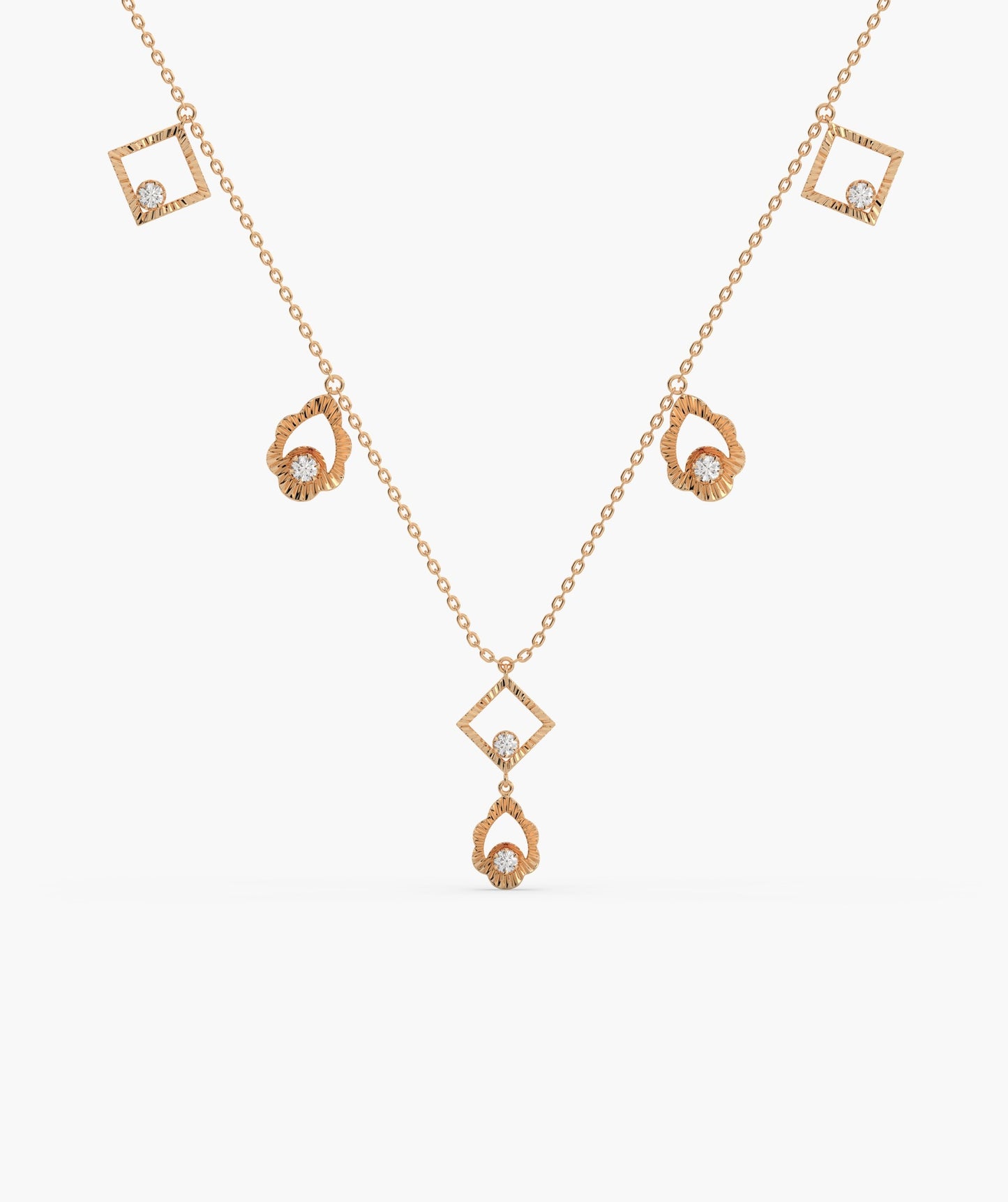 14K Gold Geometric Charm Necklace