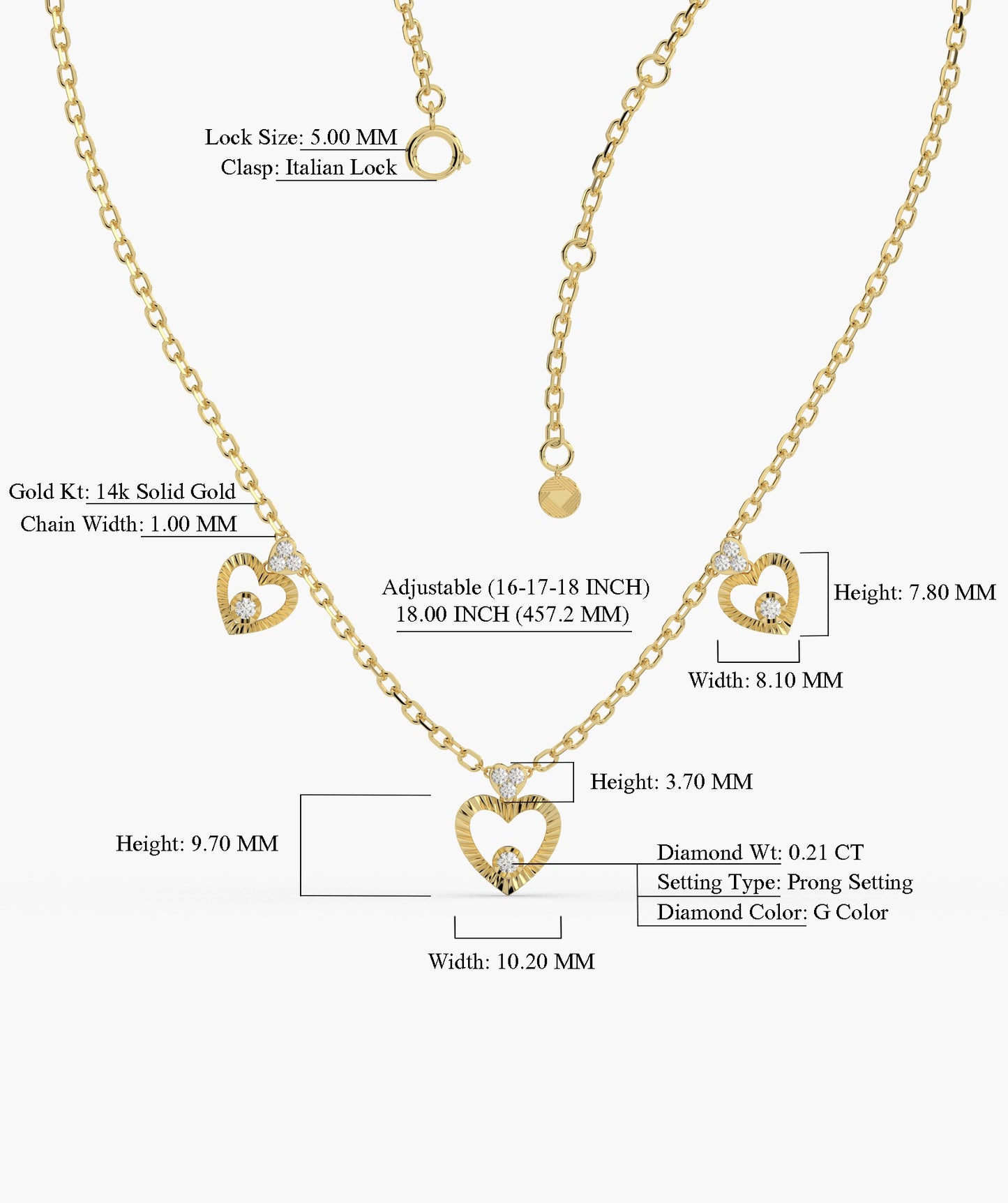 14K Gold Heart Medallion Necklace