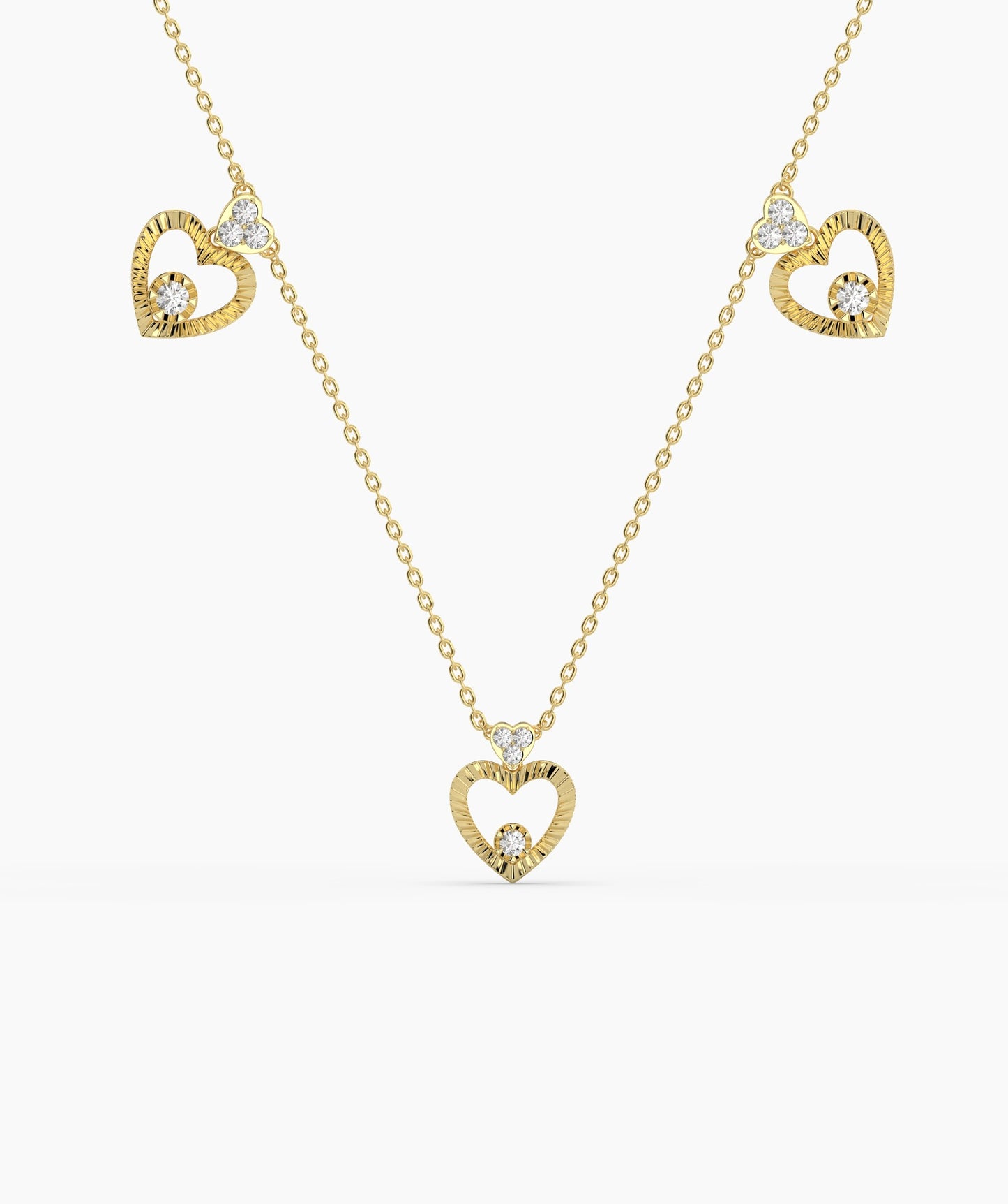 14K Gold Heart Medallion Necklace