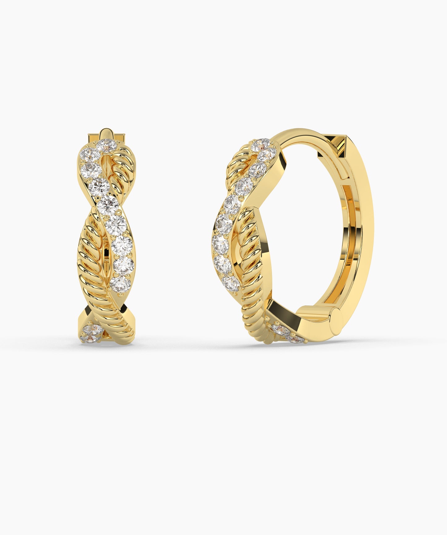 Diamond Twirl 14K Gold Earrings