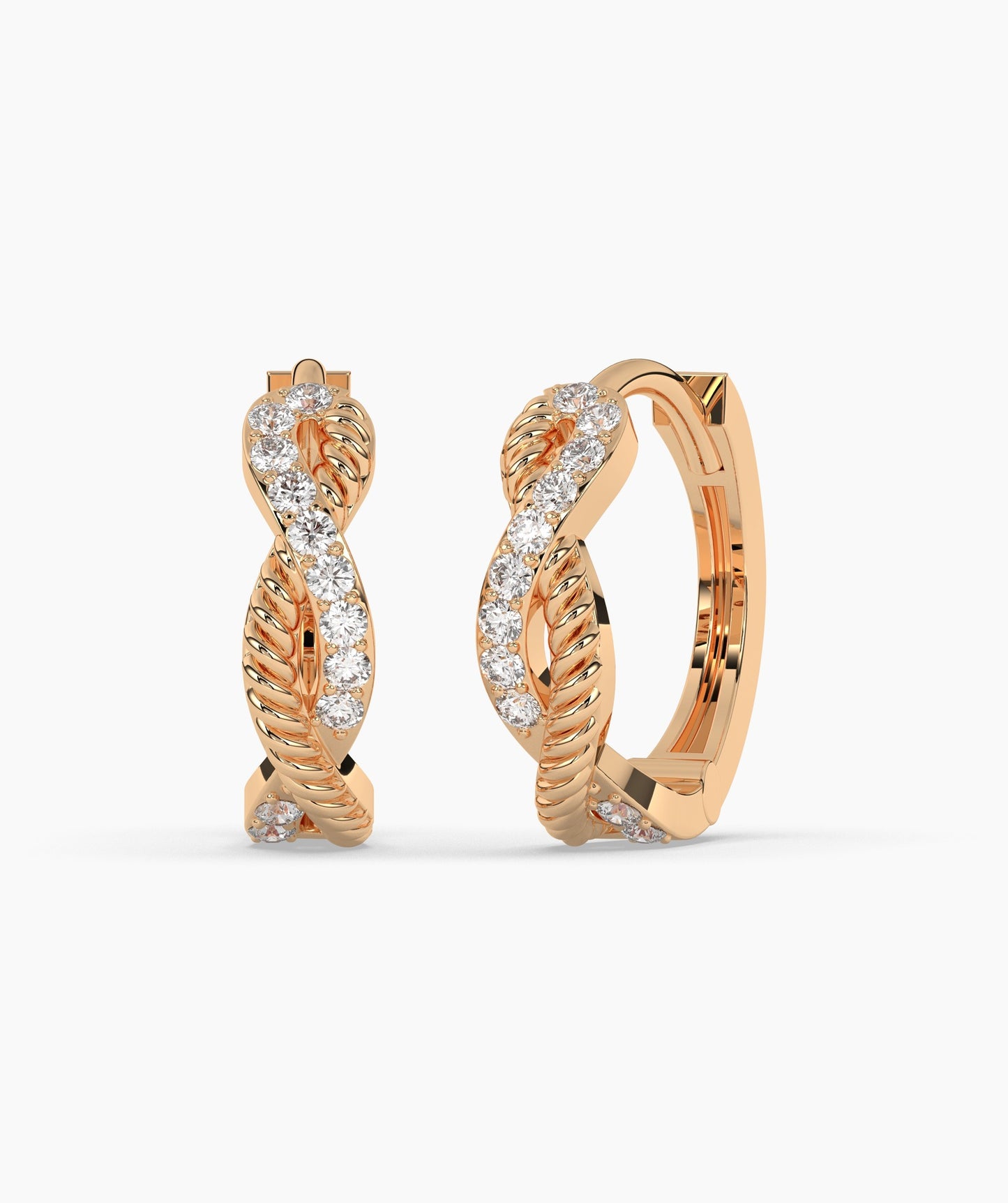 Diamond Twirl 14K Gold Earrings