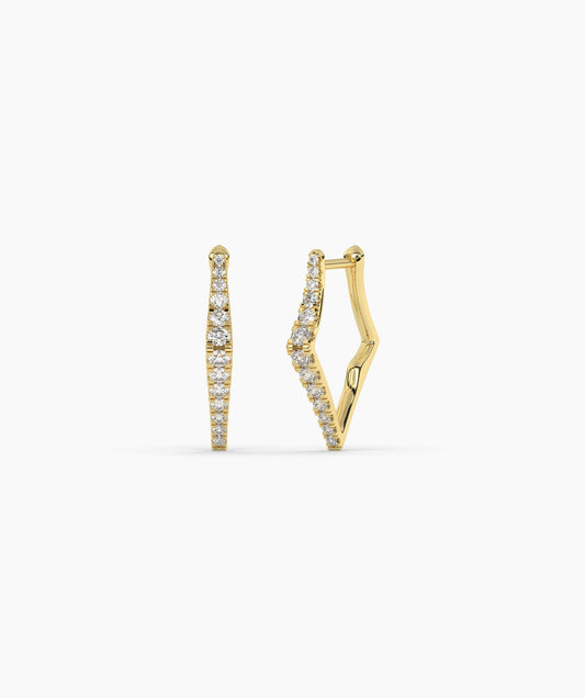 Geometric Zigzag Diamond Hoops