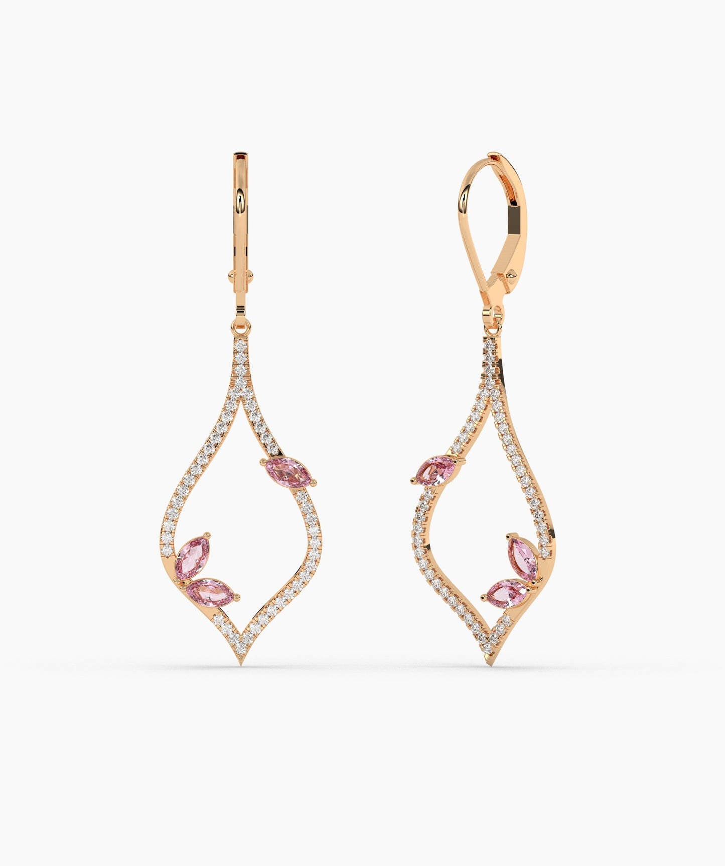 Pink Blossom Drop Earrings