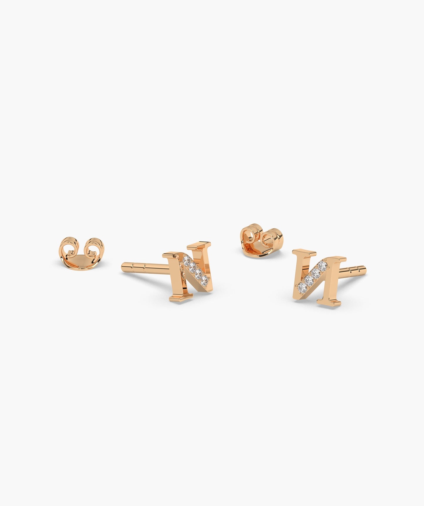 Monogram 'N' Diamond Earrings