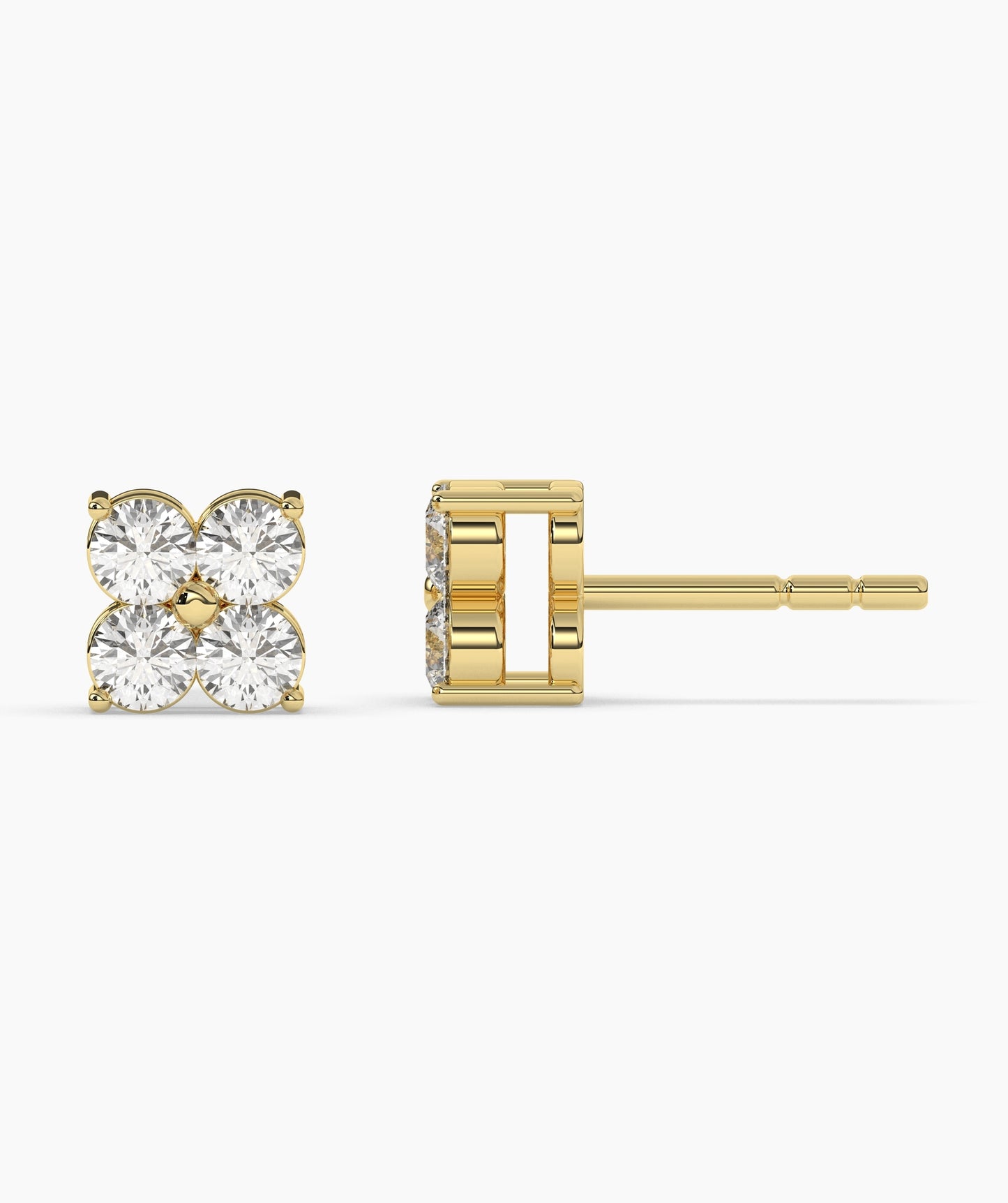 Floral Cluster Diamond Stud Earrings