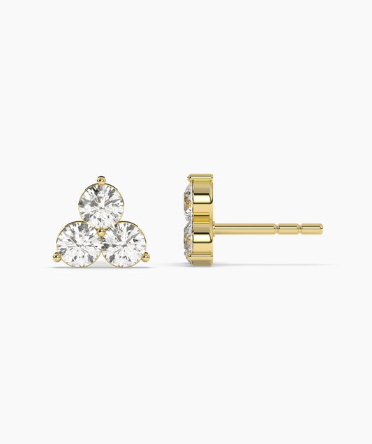 Classic Prong Set Trio Diamond Stud Earrings