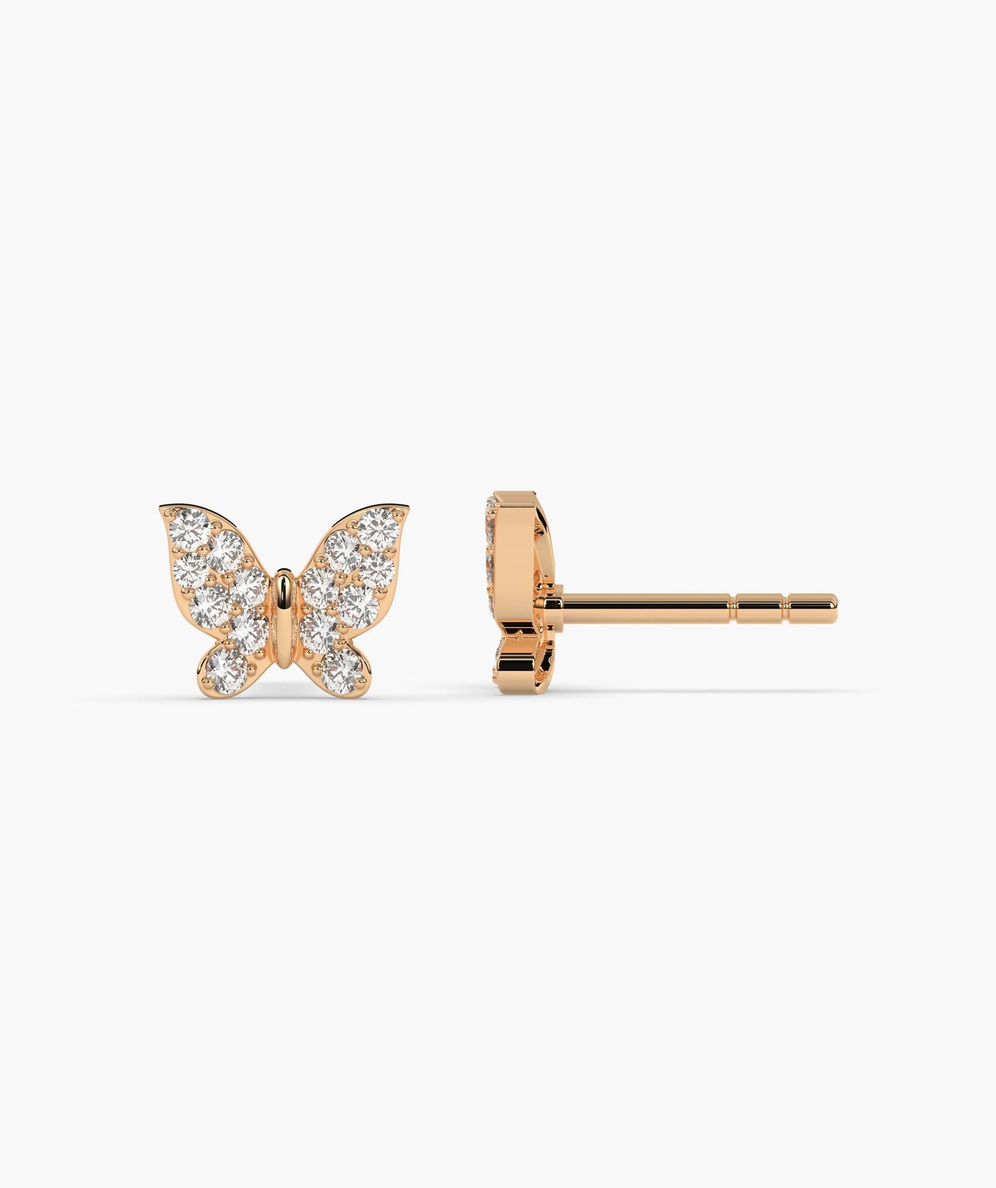 Dazzling Butterfly 14K Gold Stud Earrings