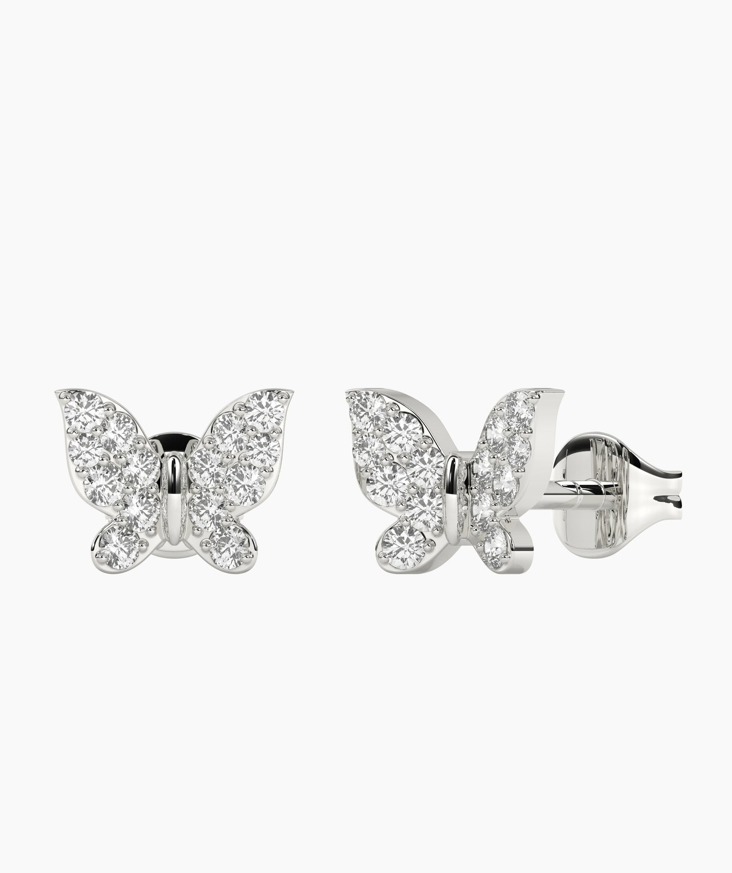 Dazzling Butterfly 14K Gold Stud Earrings