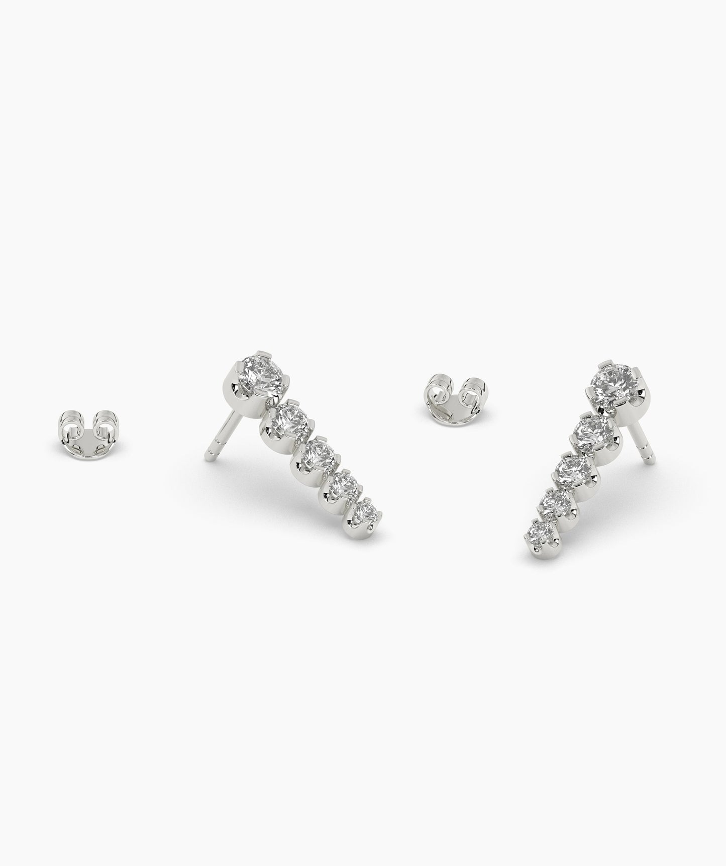 14K Gold Cascade Diamond Studs