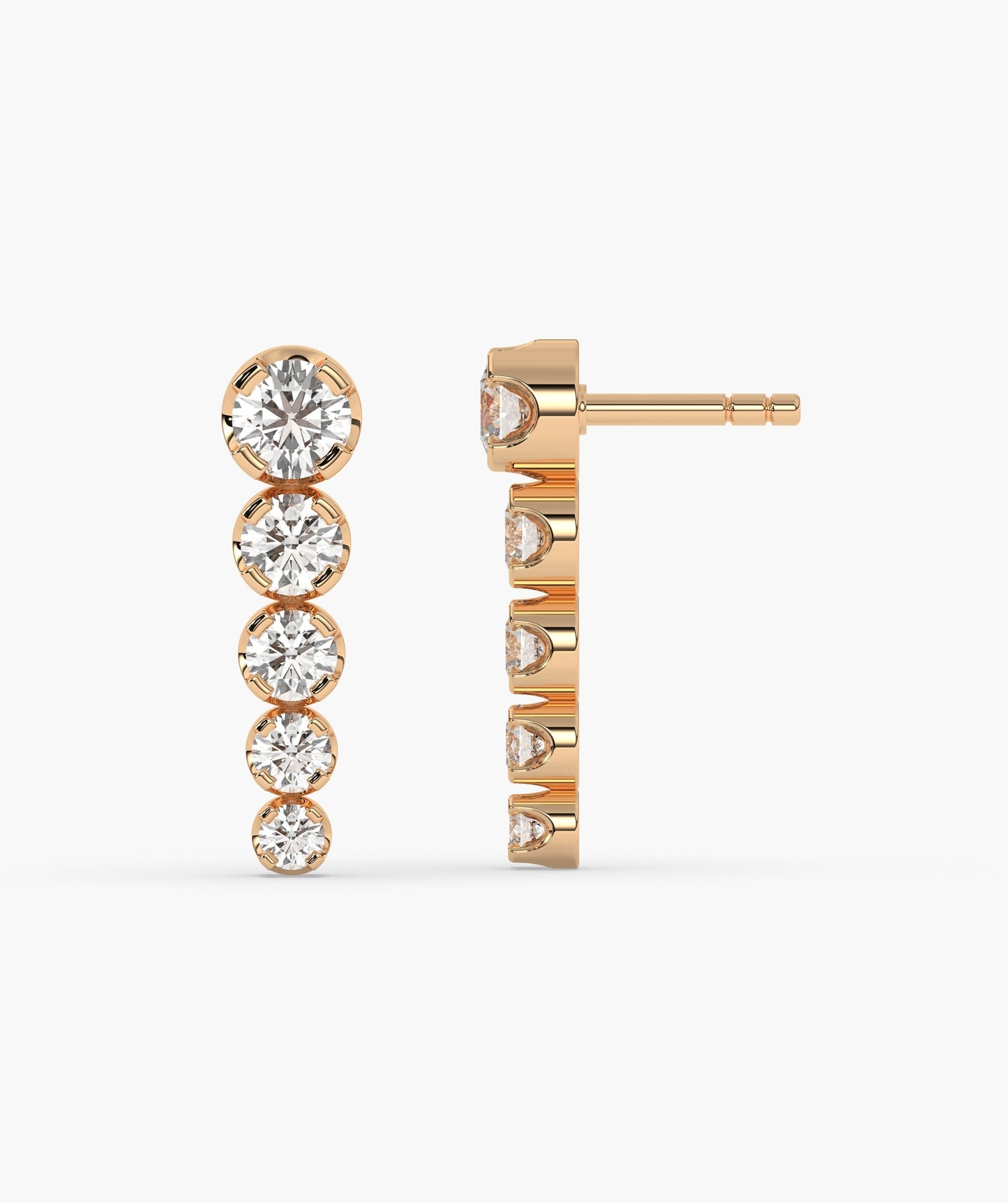 14K Gold Cascade Diamond Studs