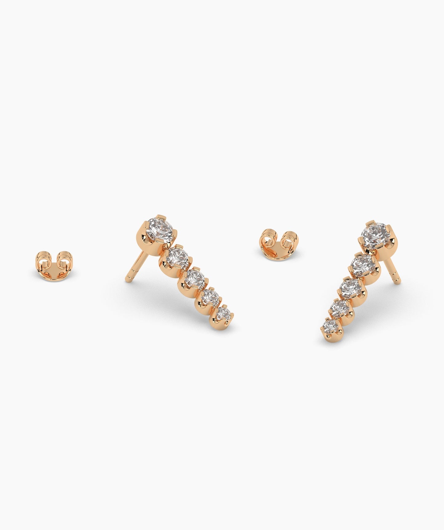 14K Gold Cascade Diamond Studs