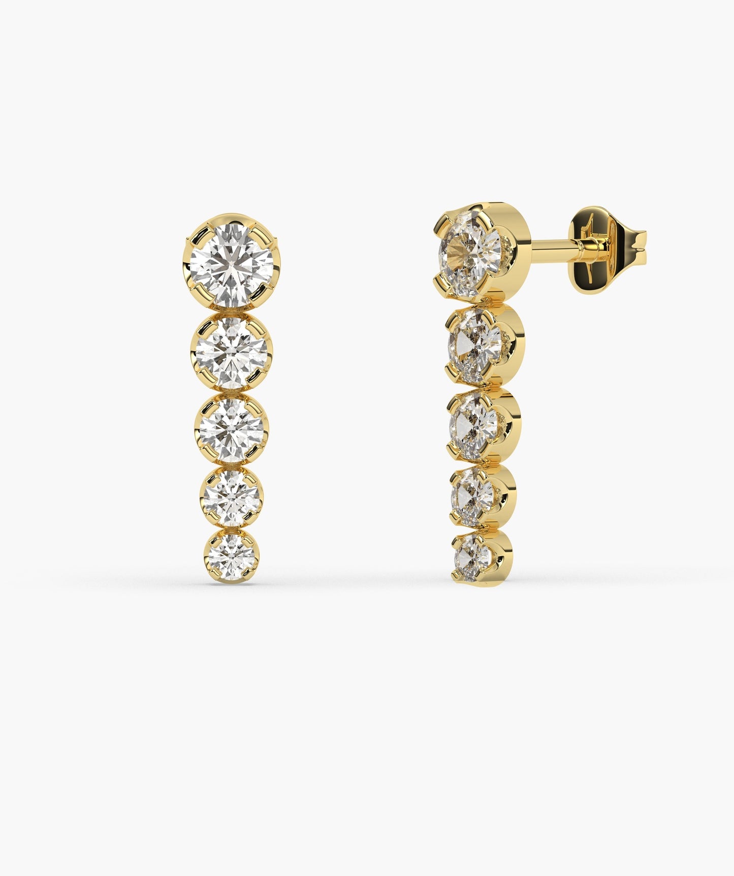 14K Gold Cascade Diamond Studs