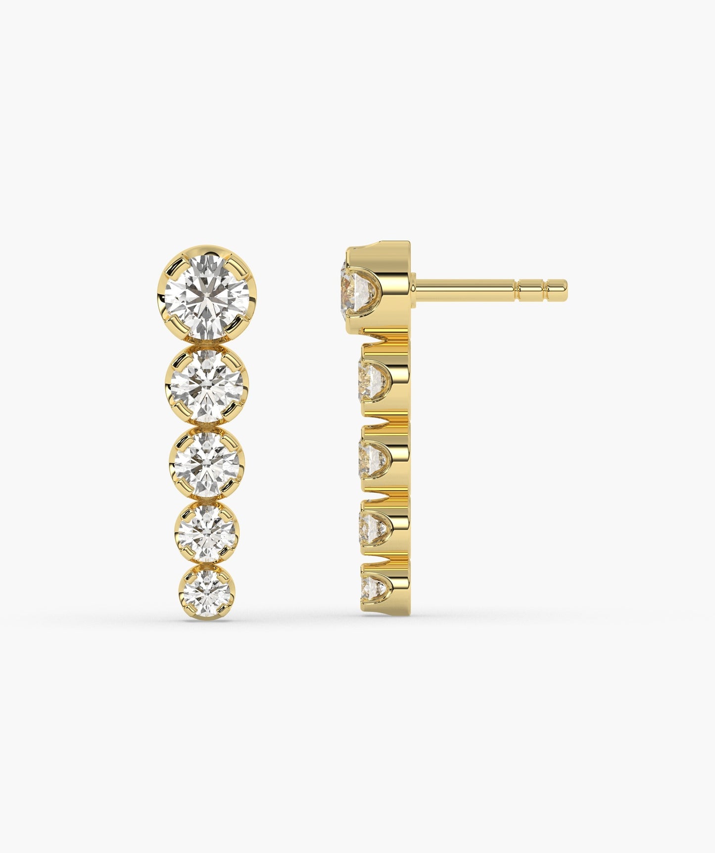 14K Gold Cascade Diamond Studs