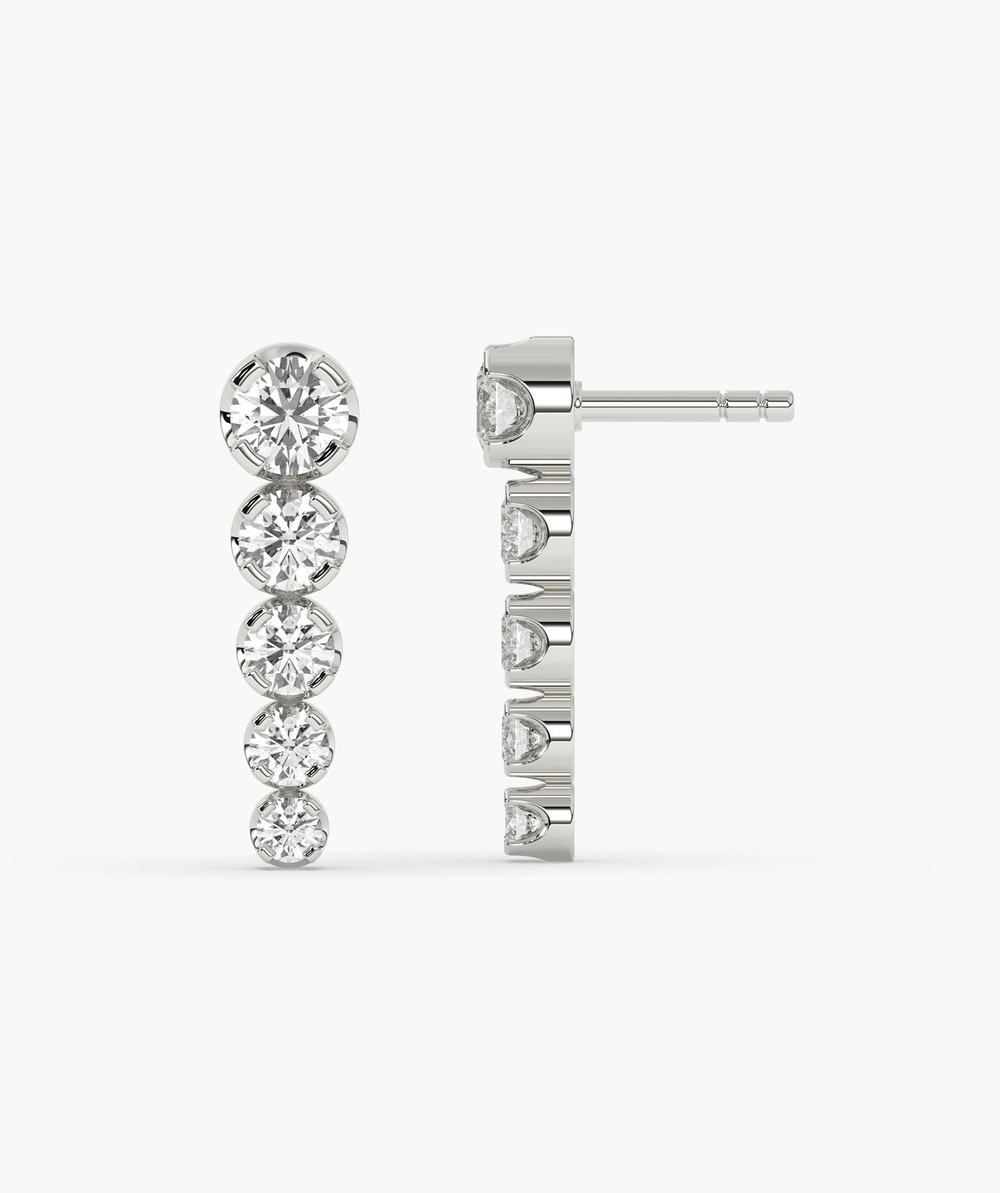 14K Gold Cascade Diamond Studs