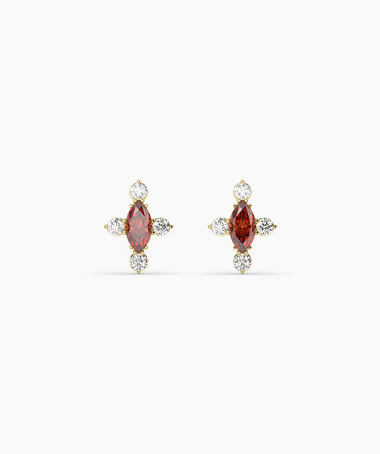 Marquise Garnet Cluster Earrings