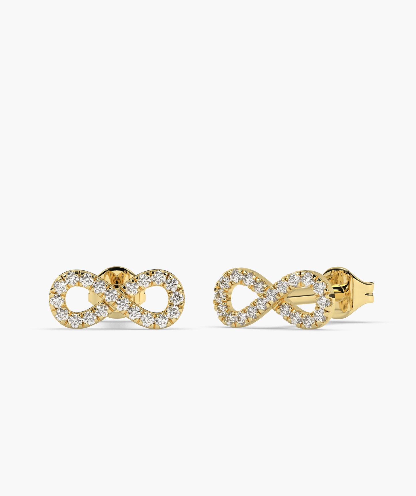 Infinity Sparkle 14K Gold Stud Earrings