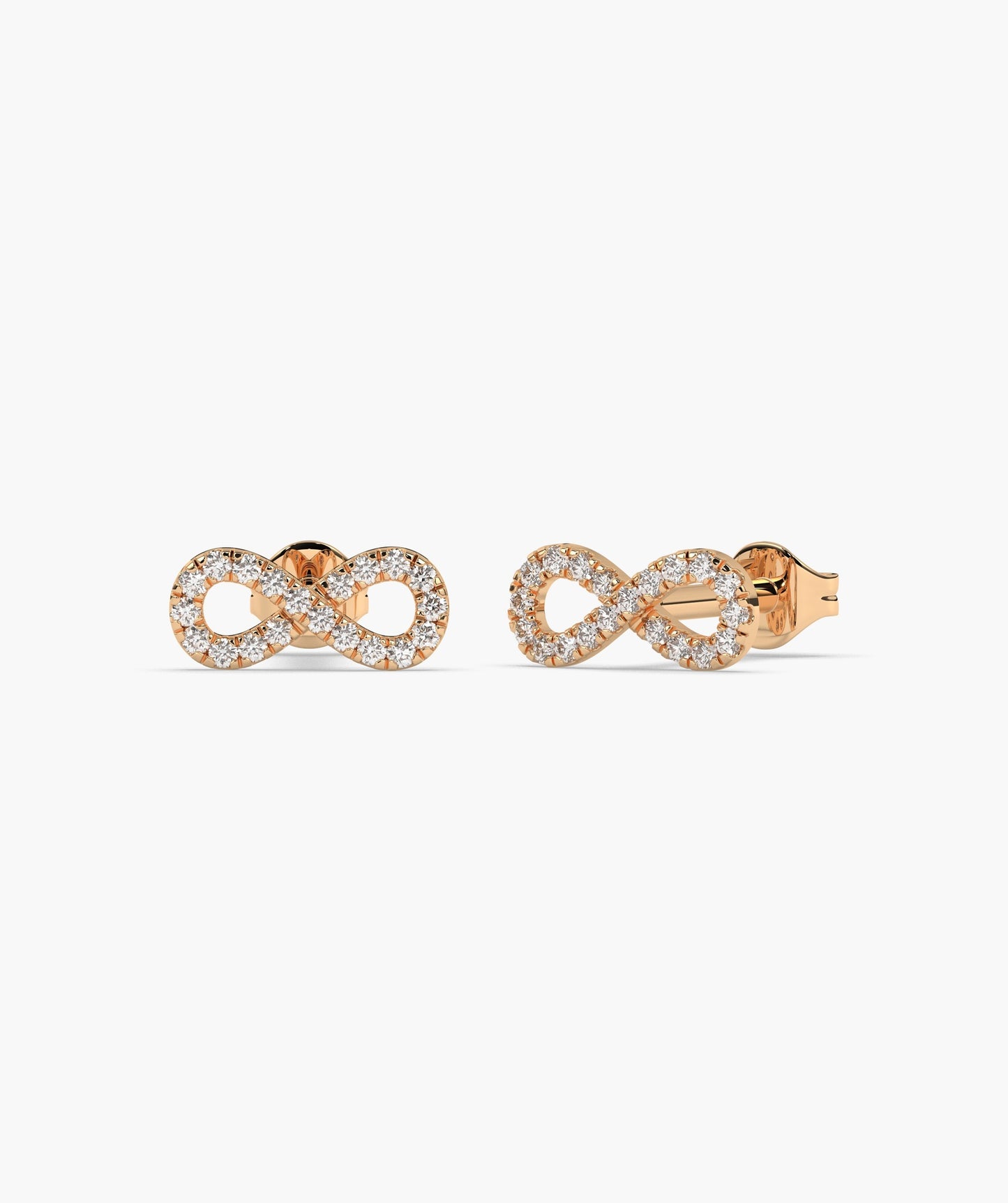 Infinity Sparkle 14K Gold Stud Earrings