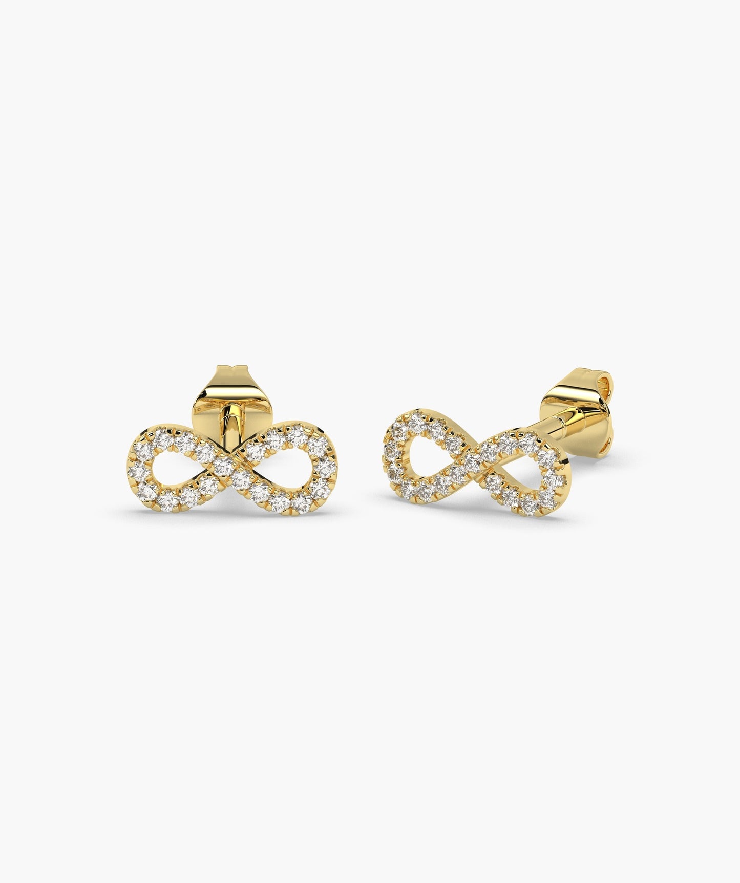 Infinity Sparkle 14K Gold Stud Earrings