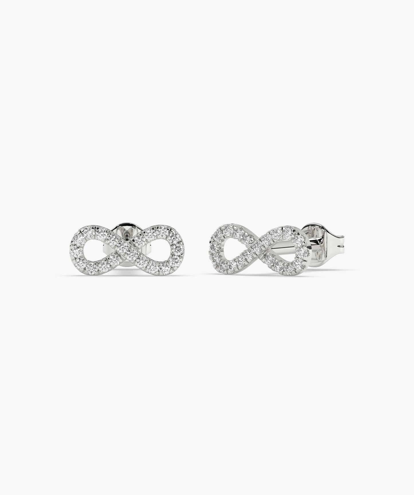 Infinity Sparkle 14K Gold Stud Earrings