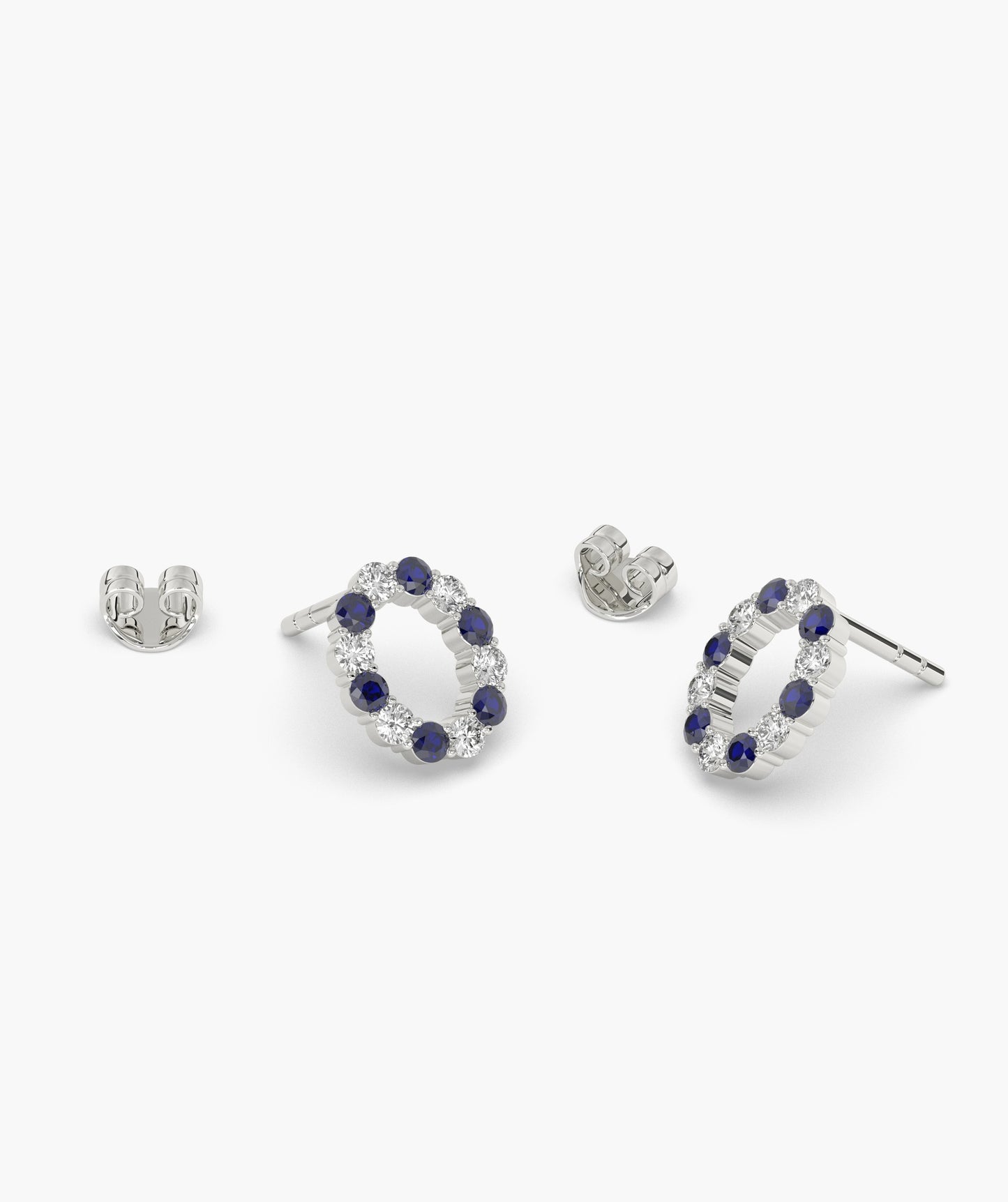 Sapphire & Diamond Halo Earrings