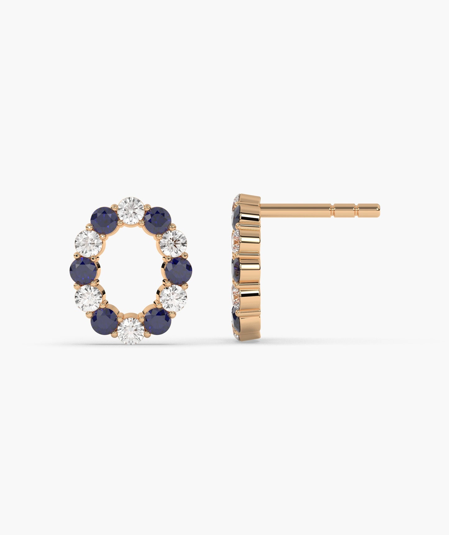 Sapphire & Diamond Halo Earrings