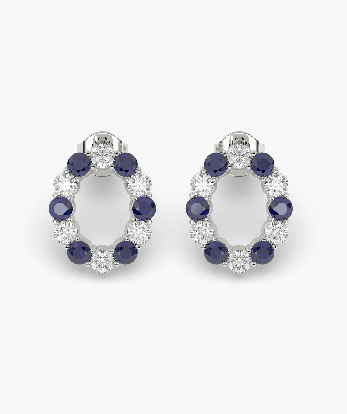 Sapphire & Diamond Halo Earrings