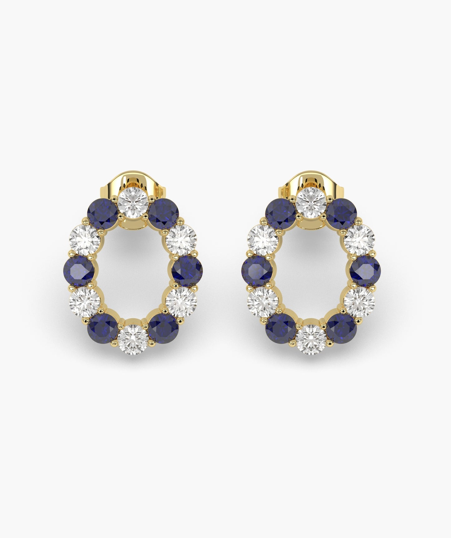 Sapphire & Diamond Halo Earrings