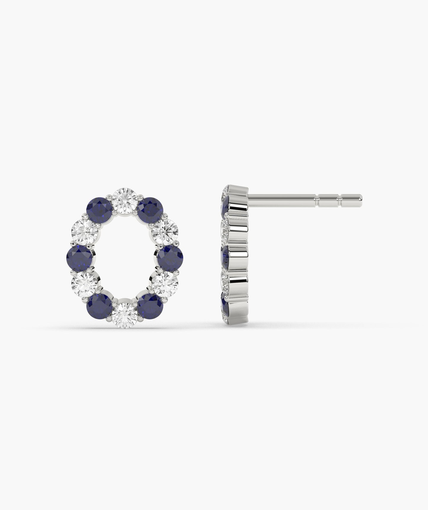 Sapphire & Diamond Halo Earrings