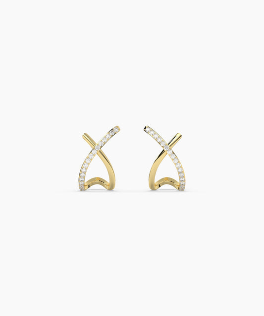 Luxury X-Shaped Gold Earrings