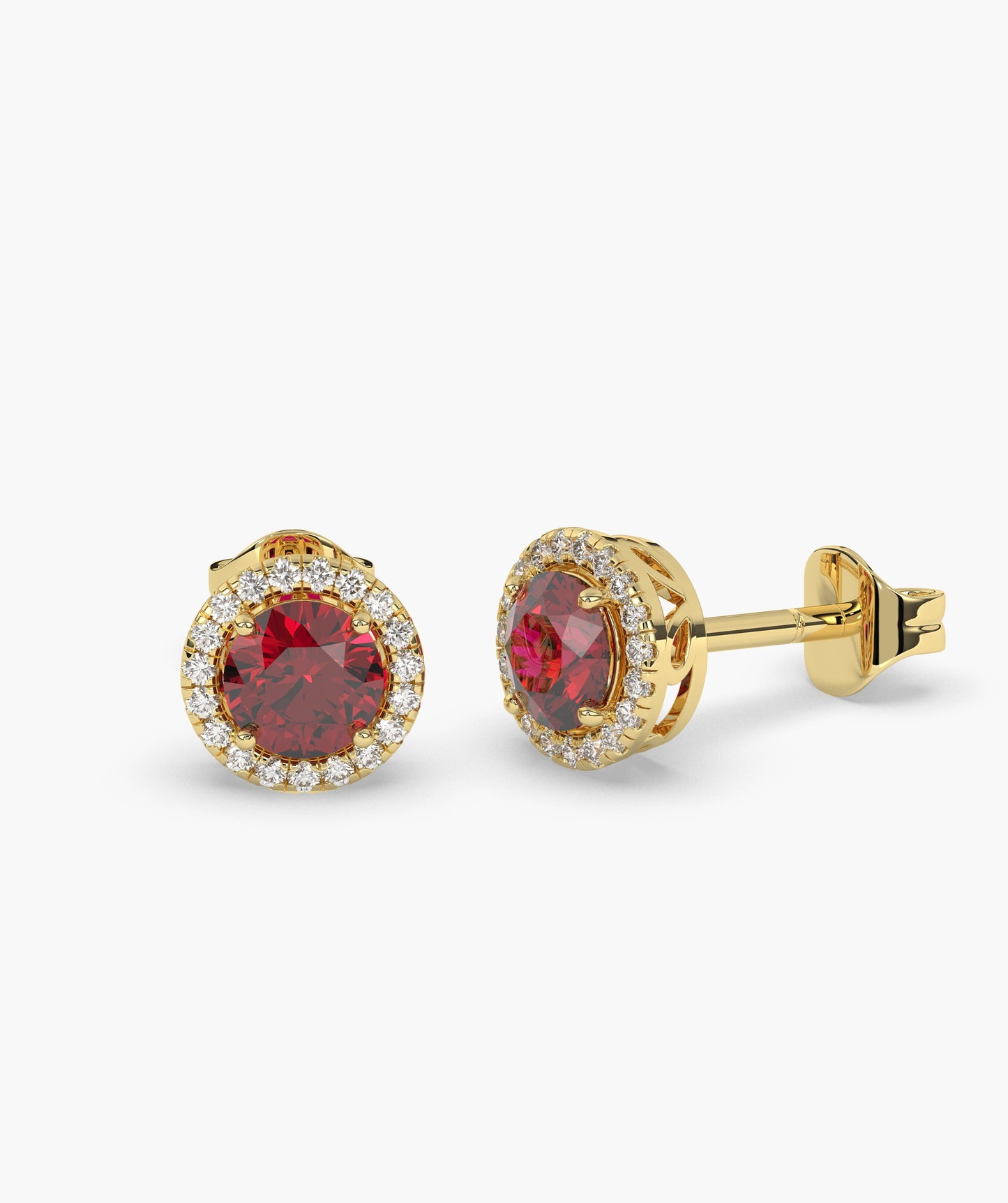 Elegant Ruby Circle Studs