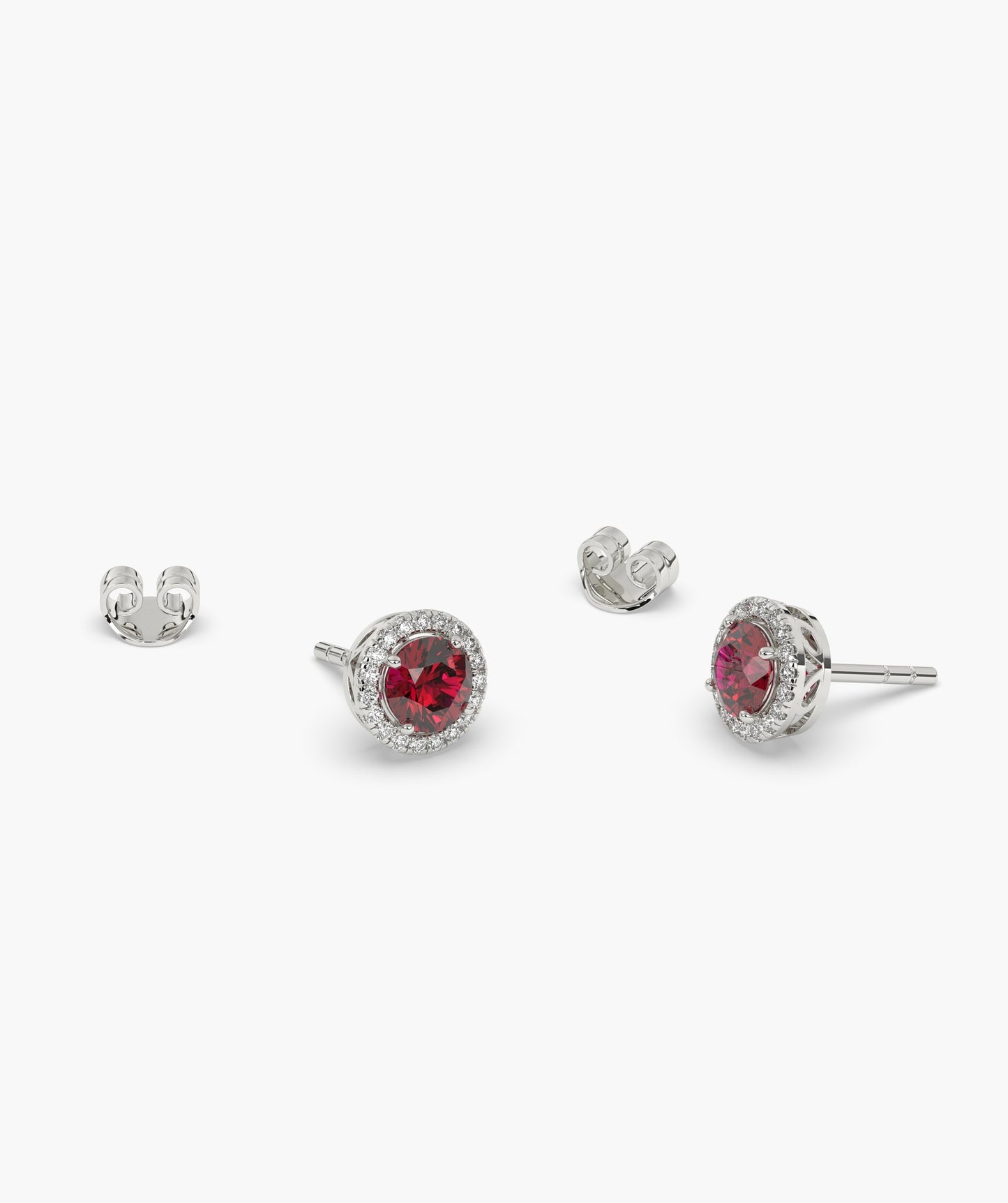 Elegant Ruby Circle Studs