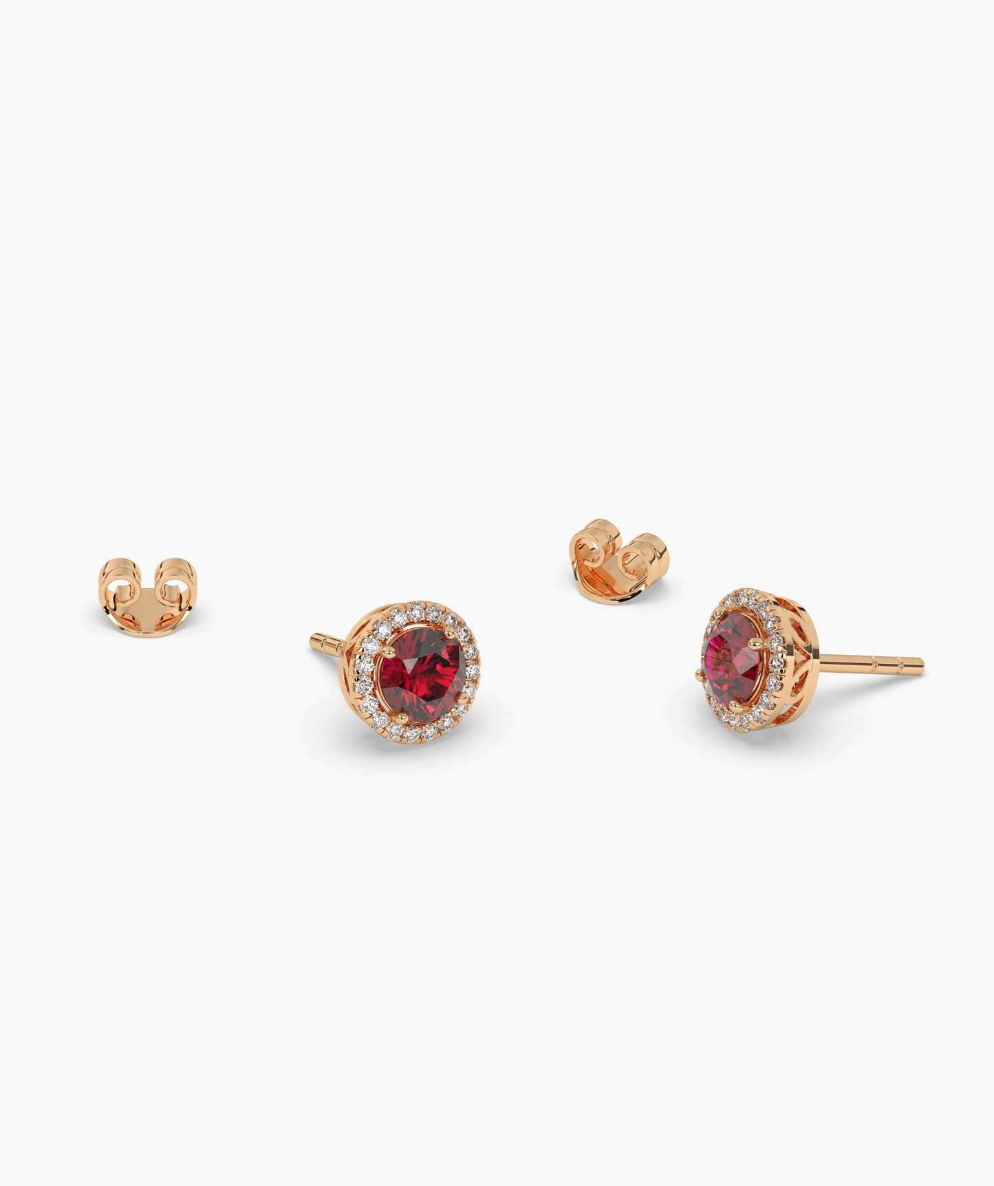 Elegant Ruby Circle Studs