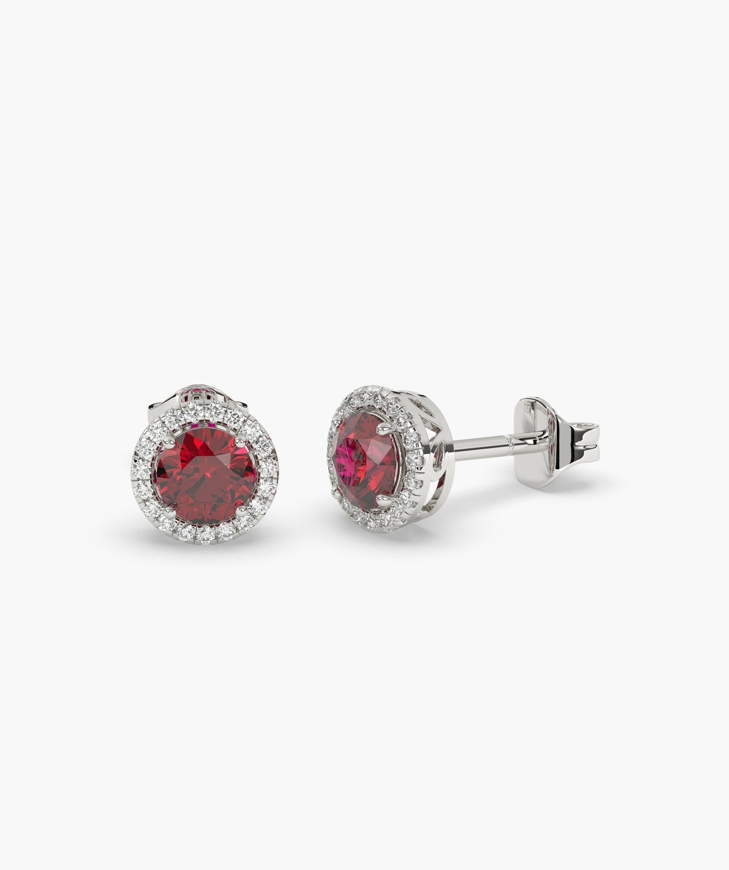 Elegant Ruby Circle Studs