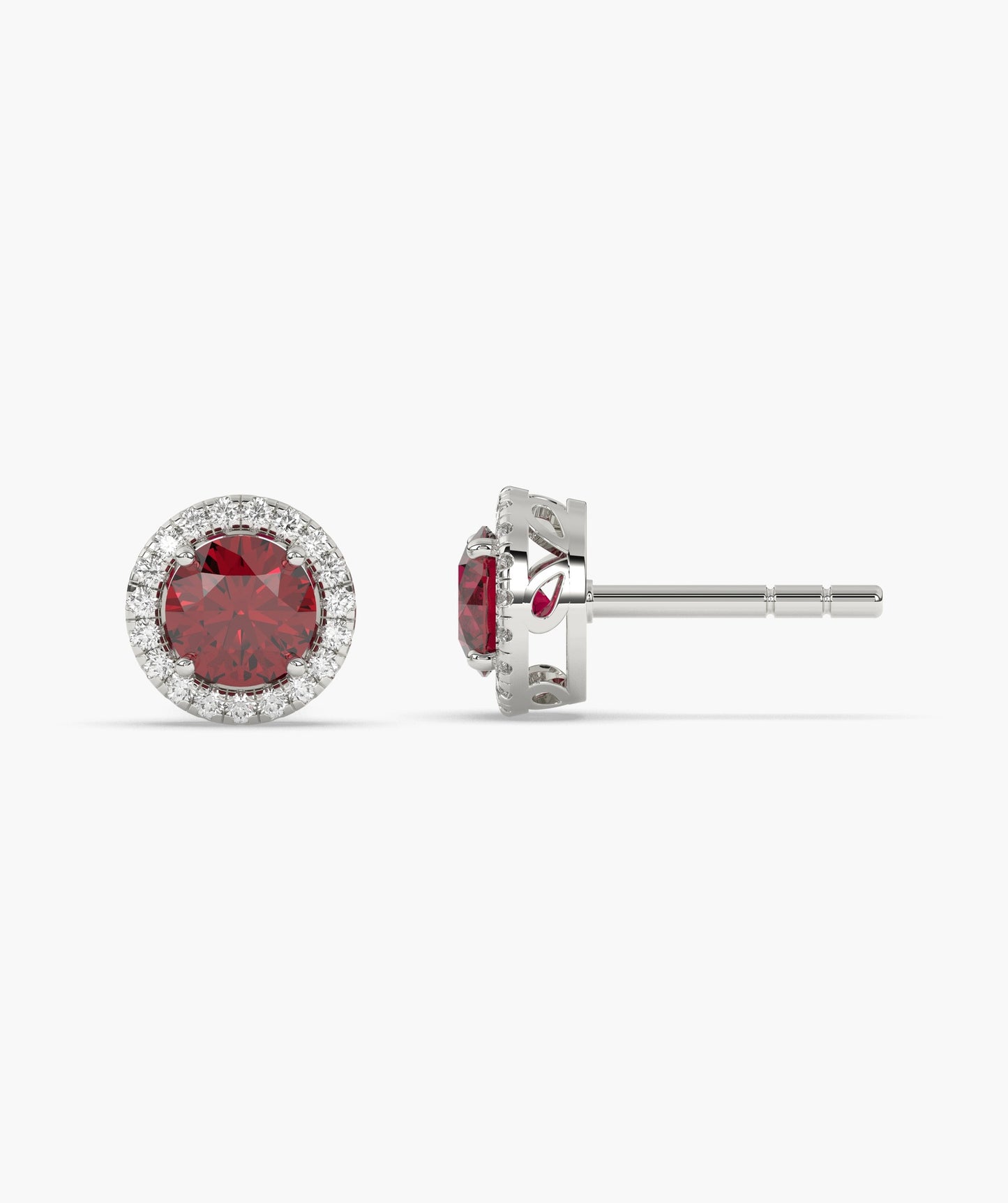 Elegant Ruby Circle Studs